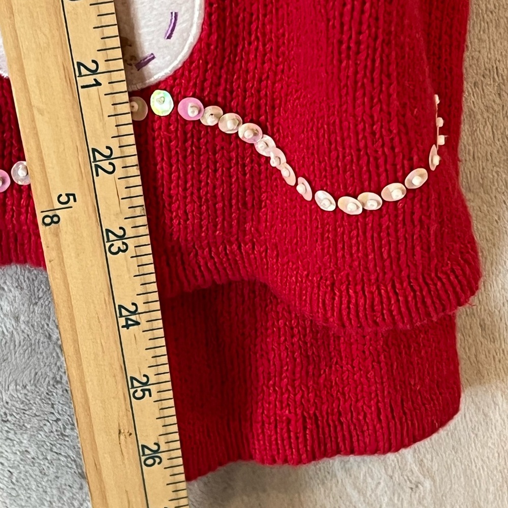 Christmas Sweater Holiday Red Snowman Cardigan - Picture 7 of 9